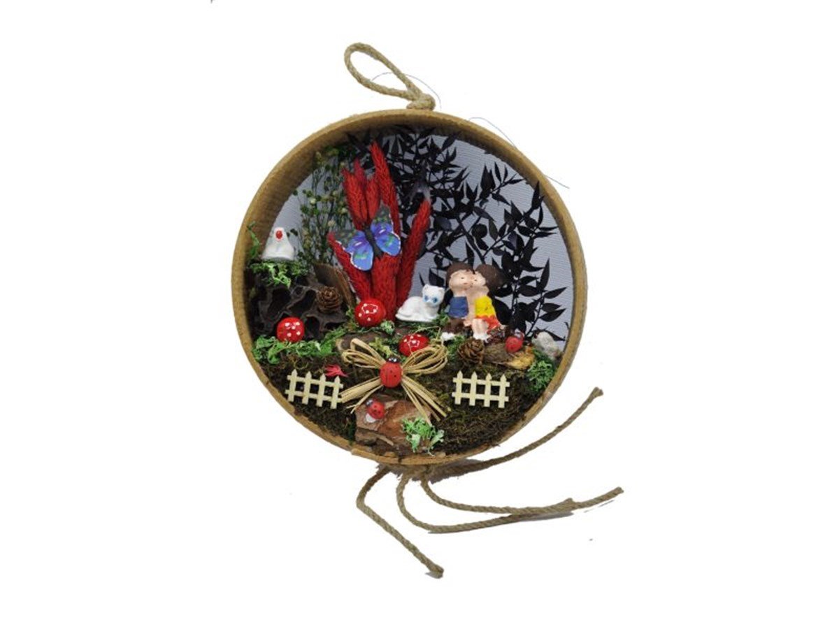 Bahçedeki Aşıklar Ahşap Teraryum - YEŞİL