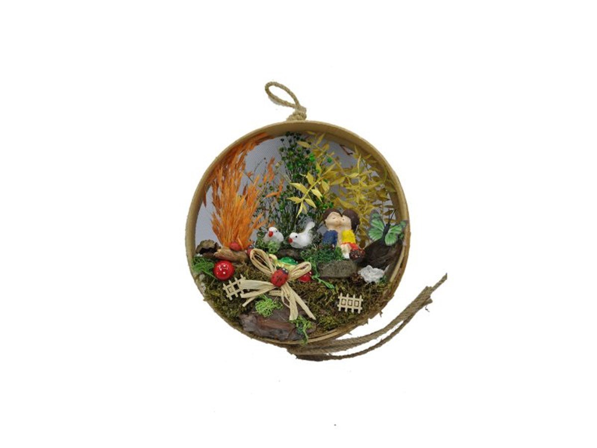 Bahçedeki Aşıklar Ahşap Teraryum - MAVİ