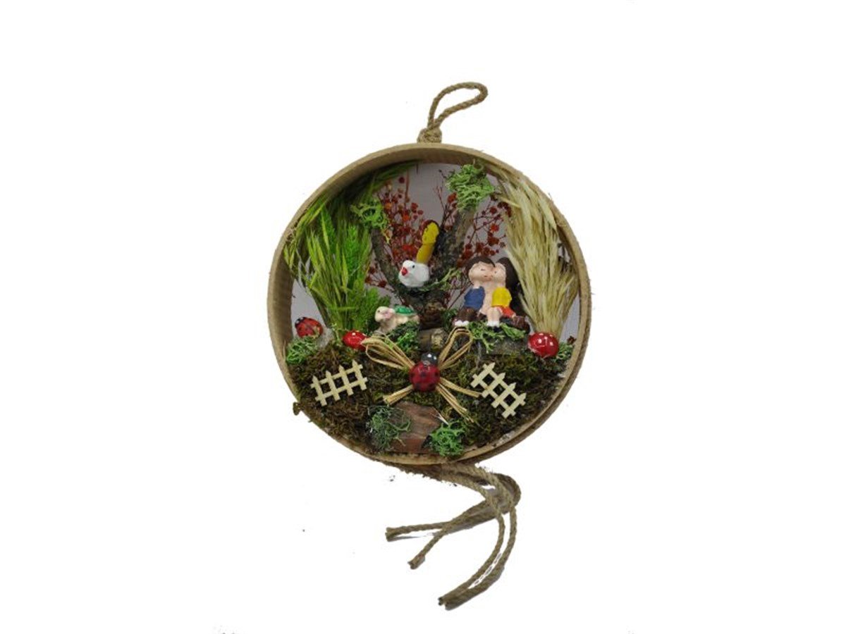 Bahçedeki Aşıklar Ahşap Teraryum - SİYAH