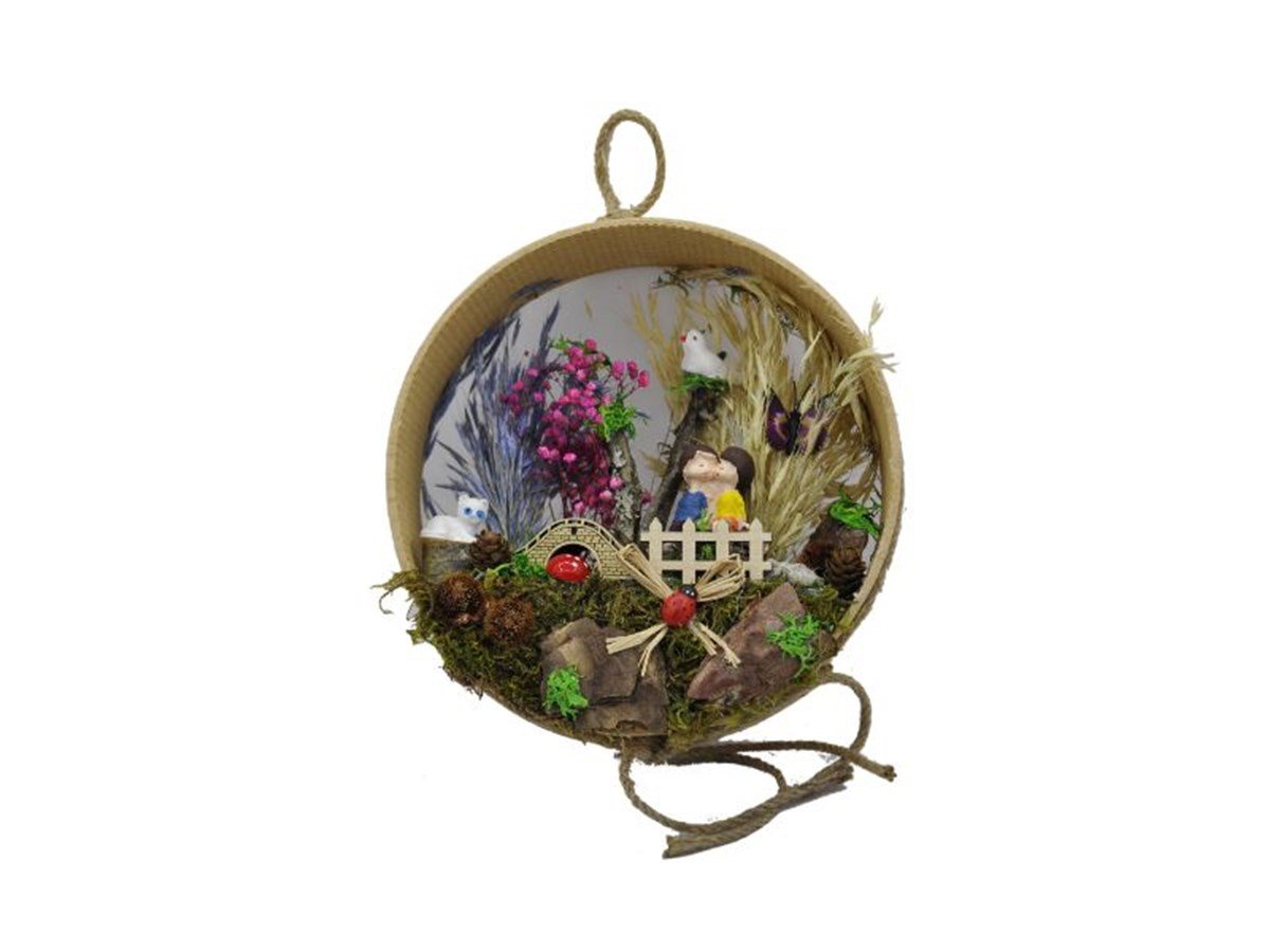 Bahçedeki Aşıklar Ahşap Teraryum - BEYAZ