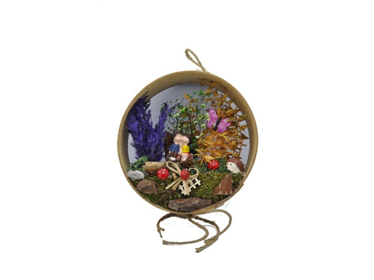 Bahçedeki Aşıklar Ahşap Teraryum - MOR