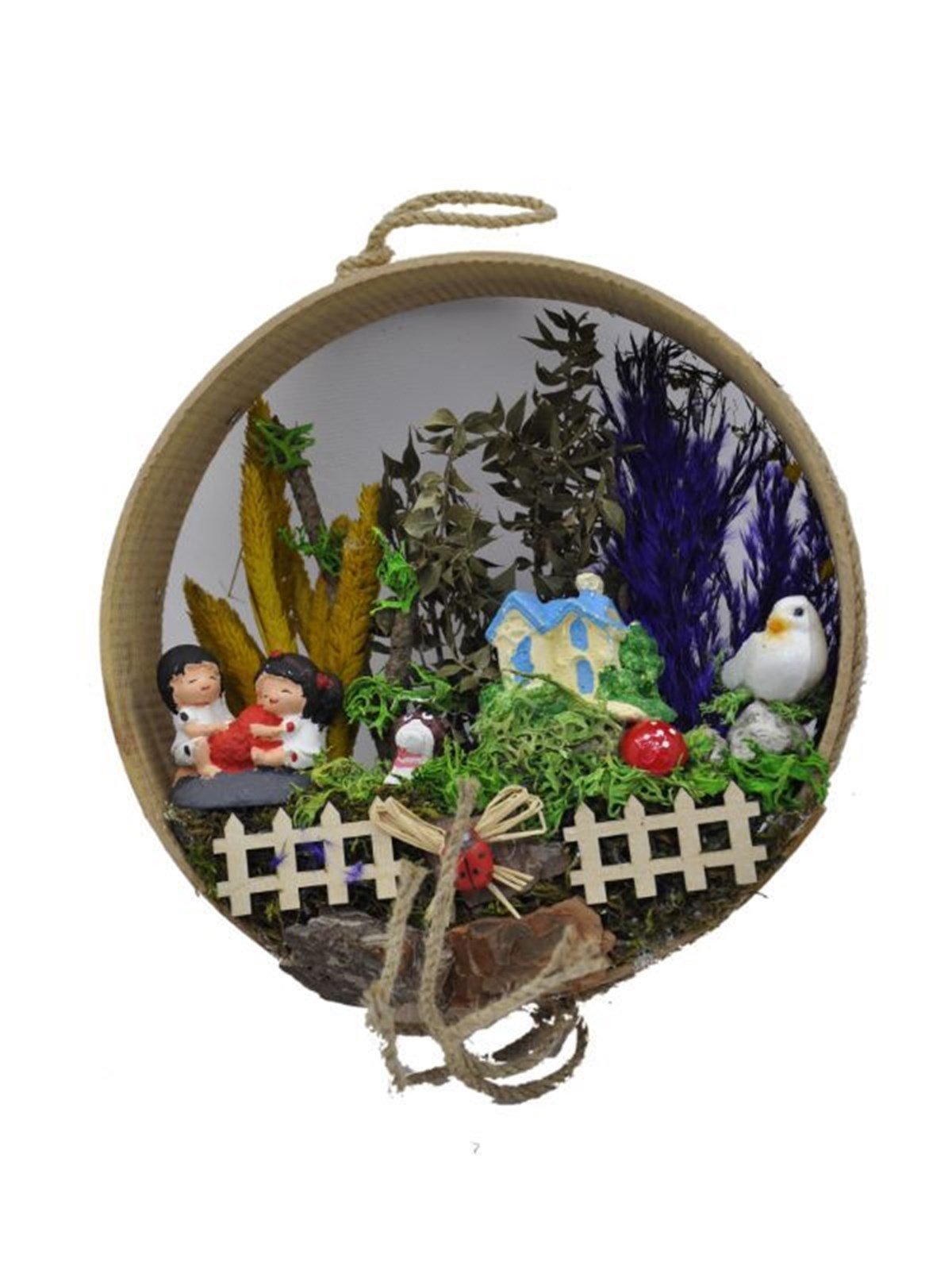 Bahçedeki Mutlu Arkadaşlar Ahşap Teraryum - MAVİ