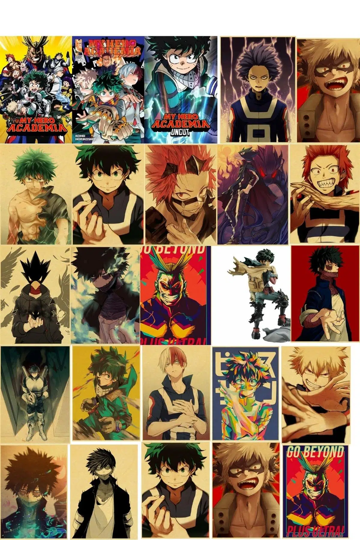 Boku no Hero Academia - Anime Duvar Retro Poster 34 Adet -10cm*15cm