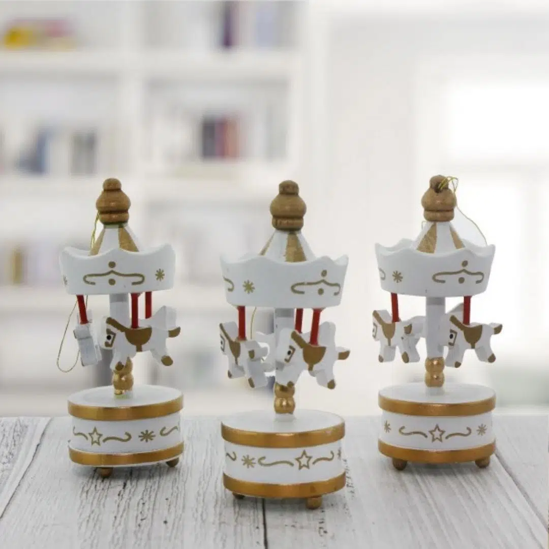 Dekoratif Mini Atlı Karınca Figürü 6'lı Set - BEYAZ