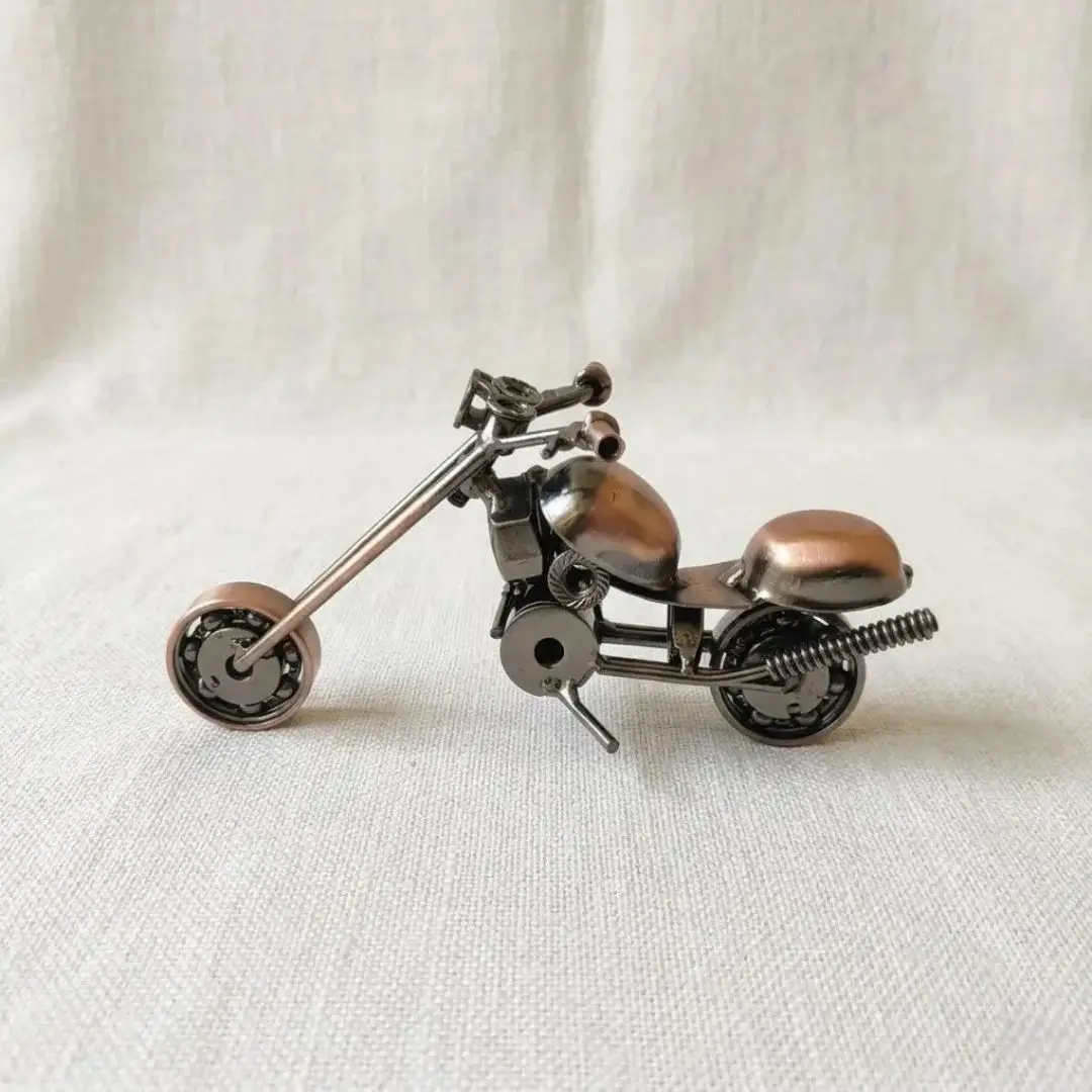 Kişiye Özel İsimli El Yapımı Metal Motosiklet Biblo - Chopper Maket Motor Erkeğe Hediye