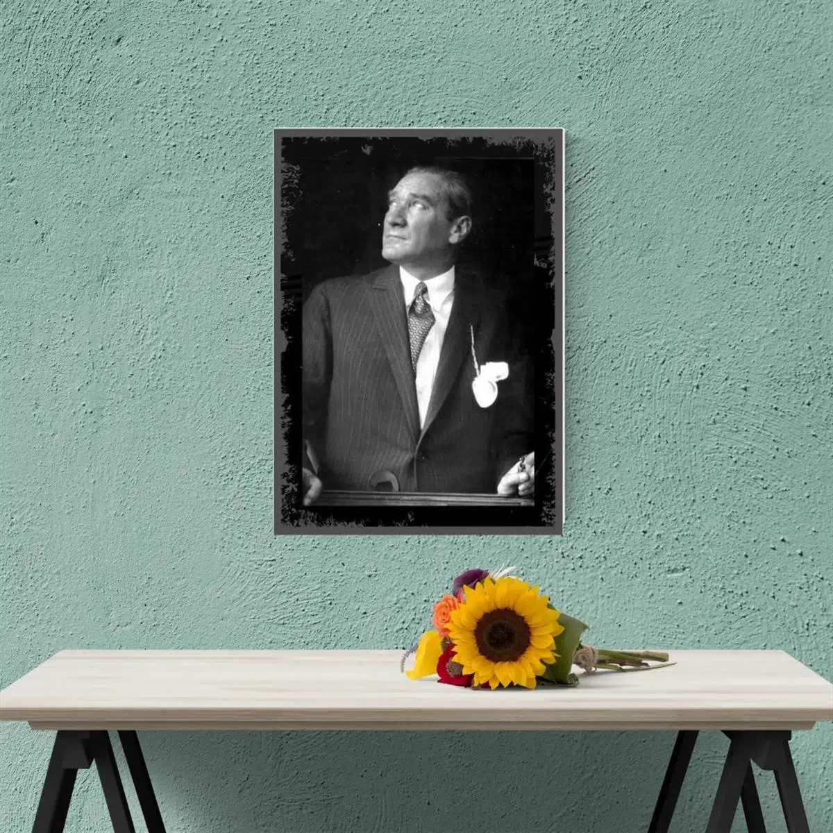 Mustafa Kemal Atatürk Ahşap Retro Vintage Poster