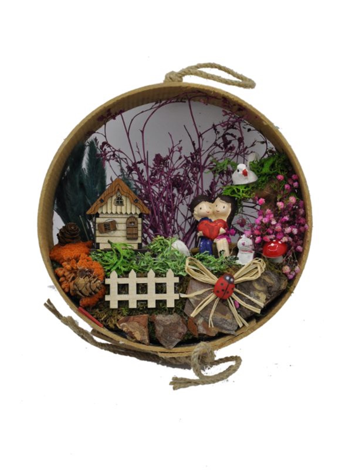 Ormandaki Aşıklar Ahşap Teraryum - YEŞİL