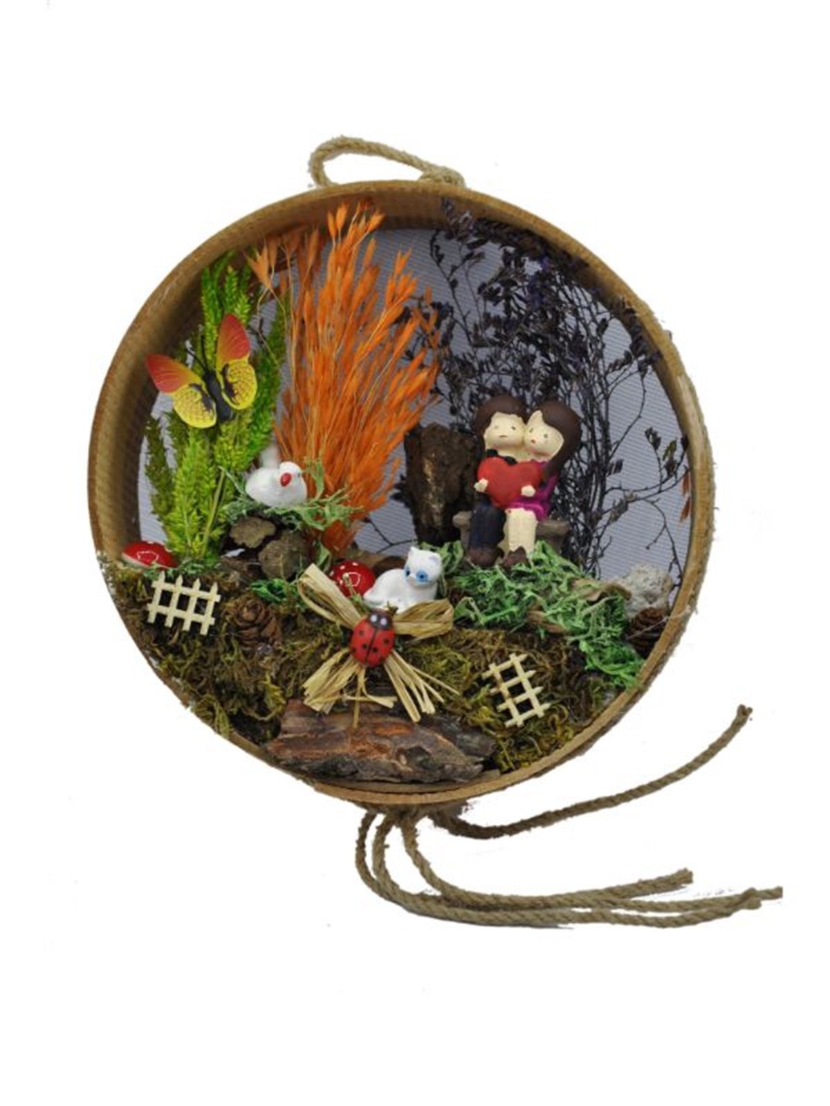 Ormandaki Aşıklar Ahşap Teraryum - SARI