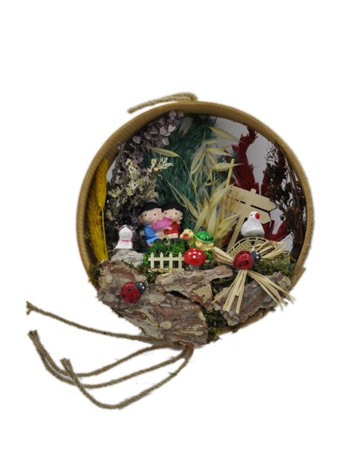 Ormandaki Mutlu Aşıklar Ahşap Teraryum - MAVİ