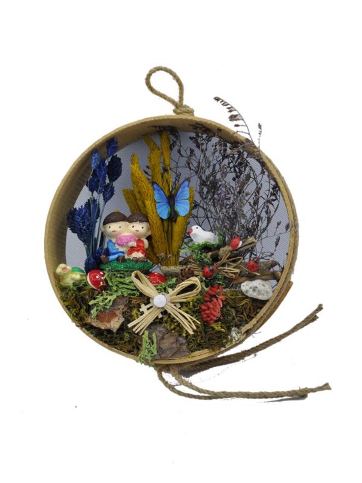 Ormandaki Mutlu Aşıklar Ahşap Teraryum - SİYAH