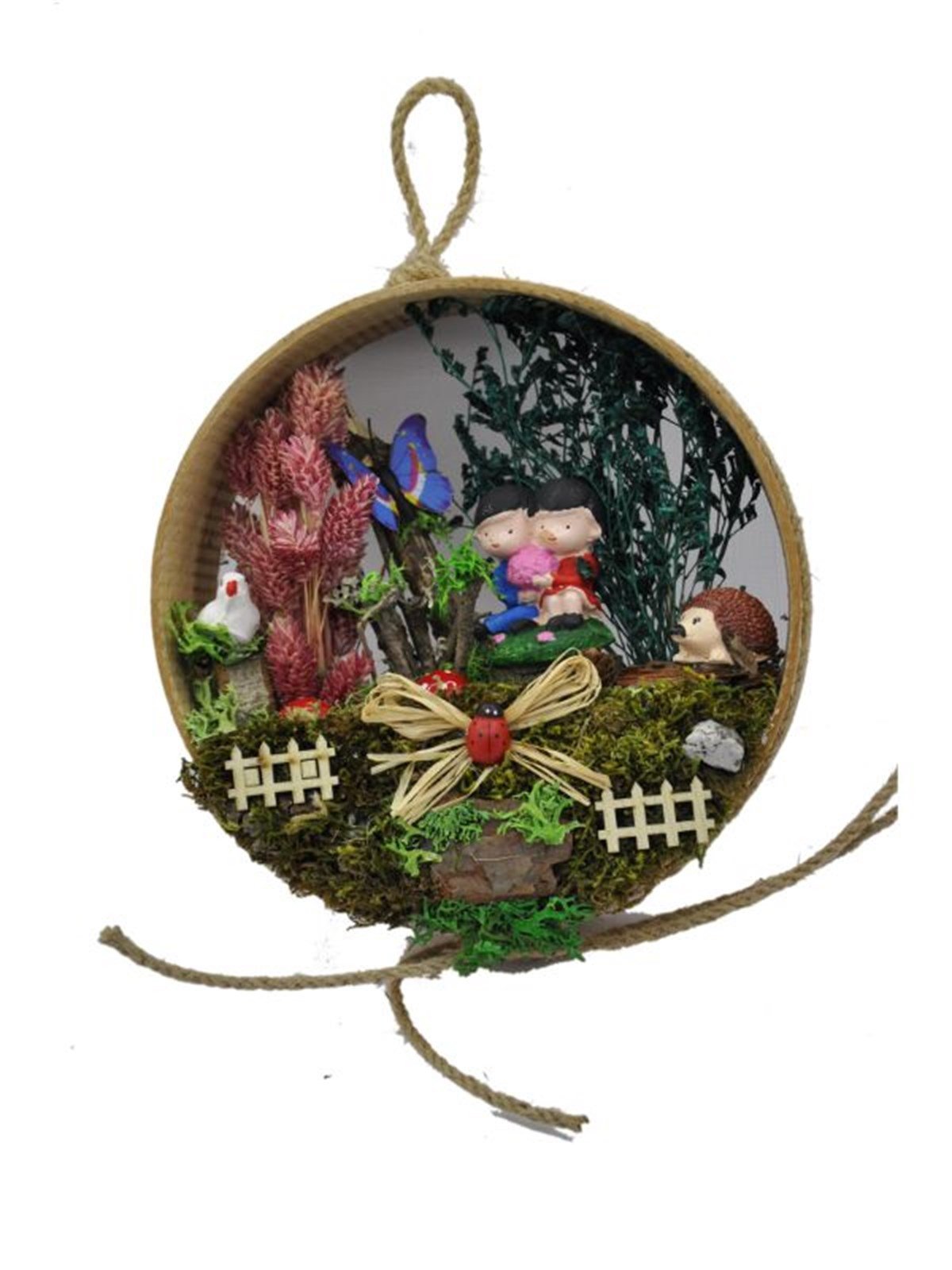 Ormandaki Mutlu Aşıklar Ahşap Teraryum - BORDO