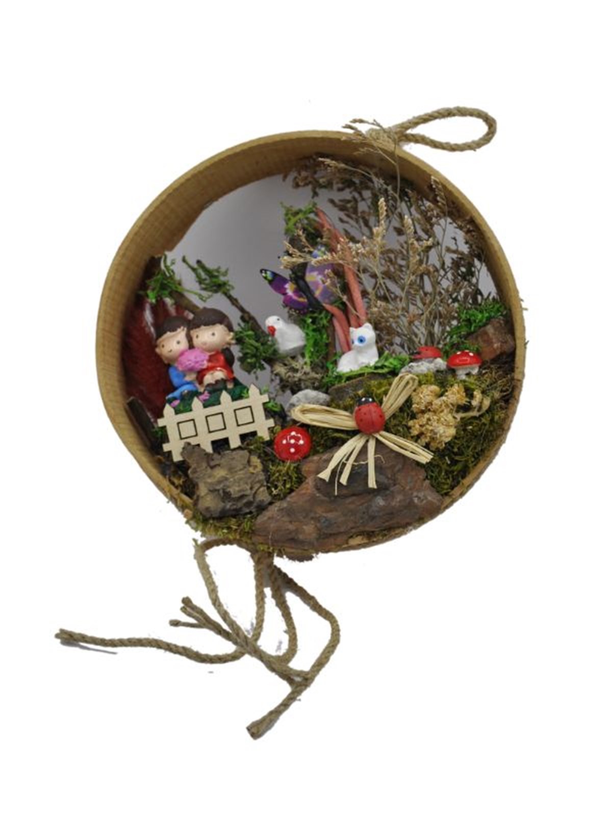 Ormandaki Mutlu Aşıklar Ahşap Teraryum - YEŞİL