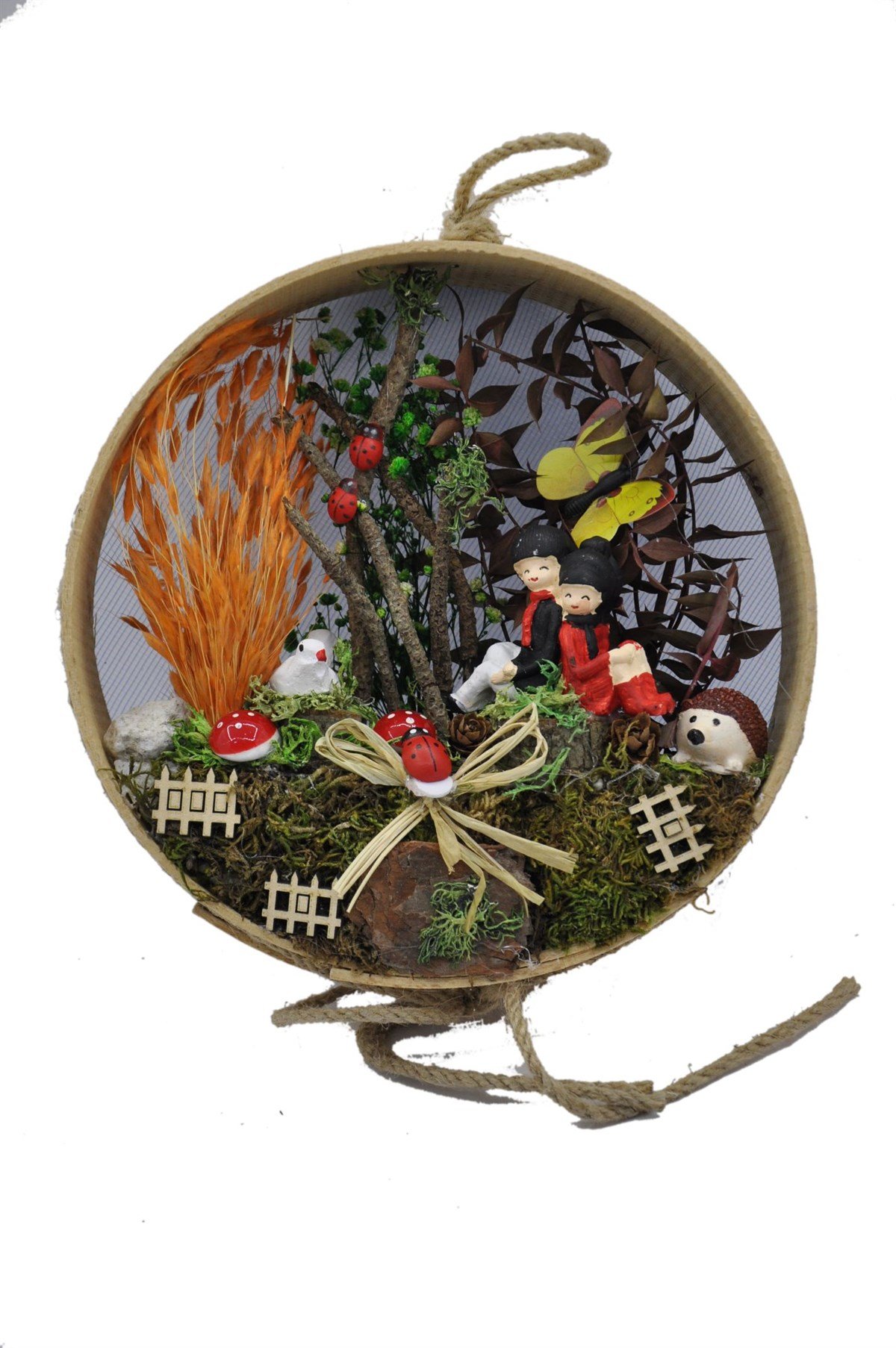 Ormandaki Sırt Sırta Aşıklar Ahşap Teraryum - GÜMÜŞ