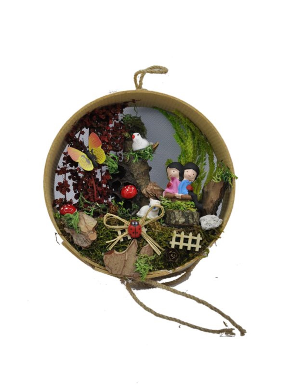 Ormandaki Sırt Sırta Kardeşler Ahşap Teraryum - YEŞİL