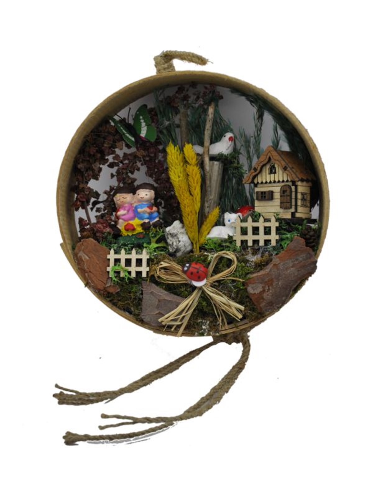 Ormandaki Sırt Sırta Mutlu Arkadaşlar Ahşap Teraryum - MAVİ