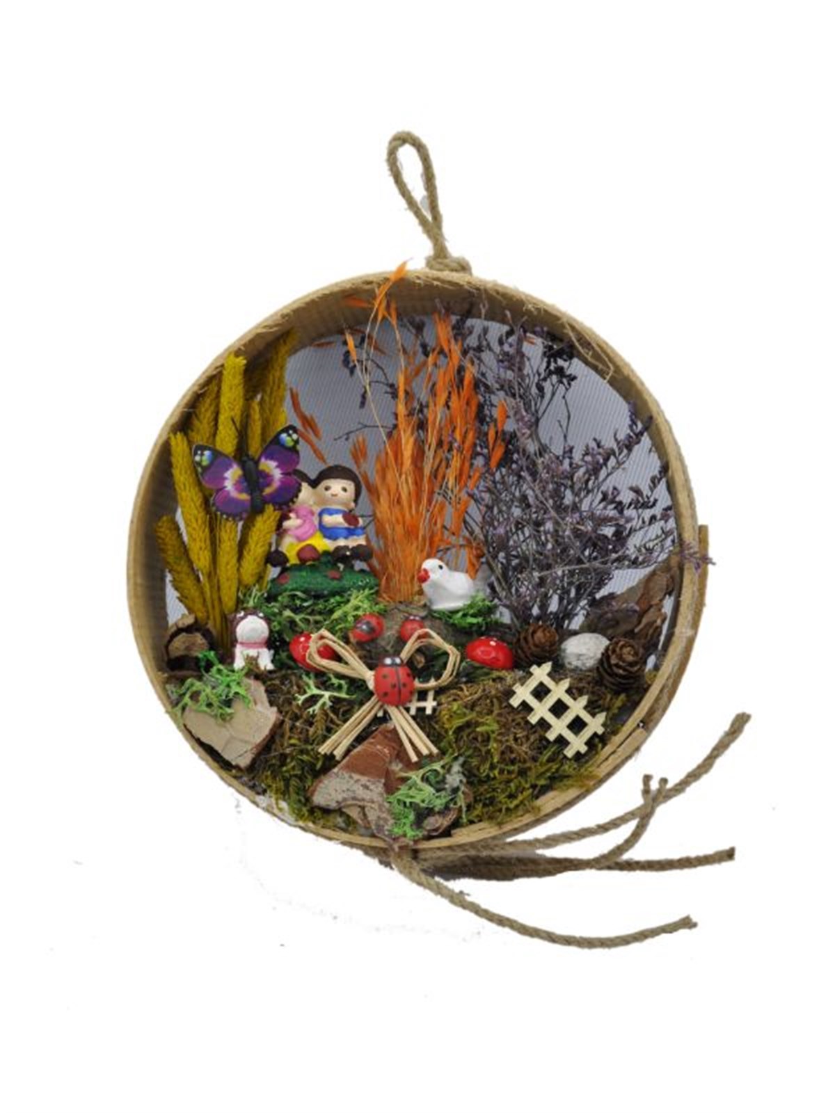 Ormandaki Sırt Sırta Mutlu Arkadaşlar Ahşap Teraryum - SARI