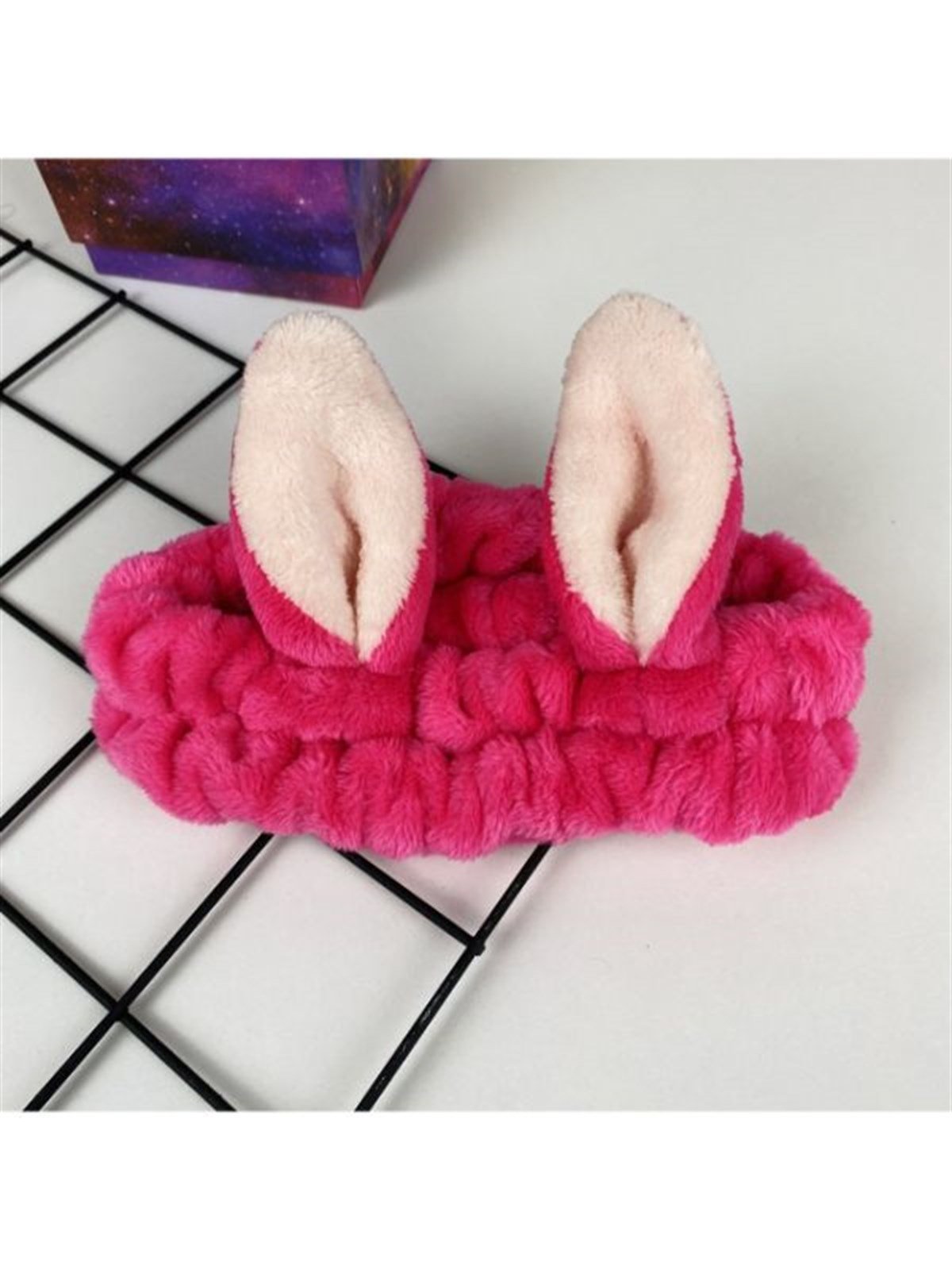 Peluş Tavşan Kulaklı Saç Bandı - FUSYA