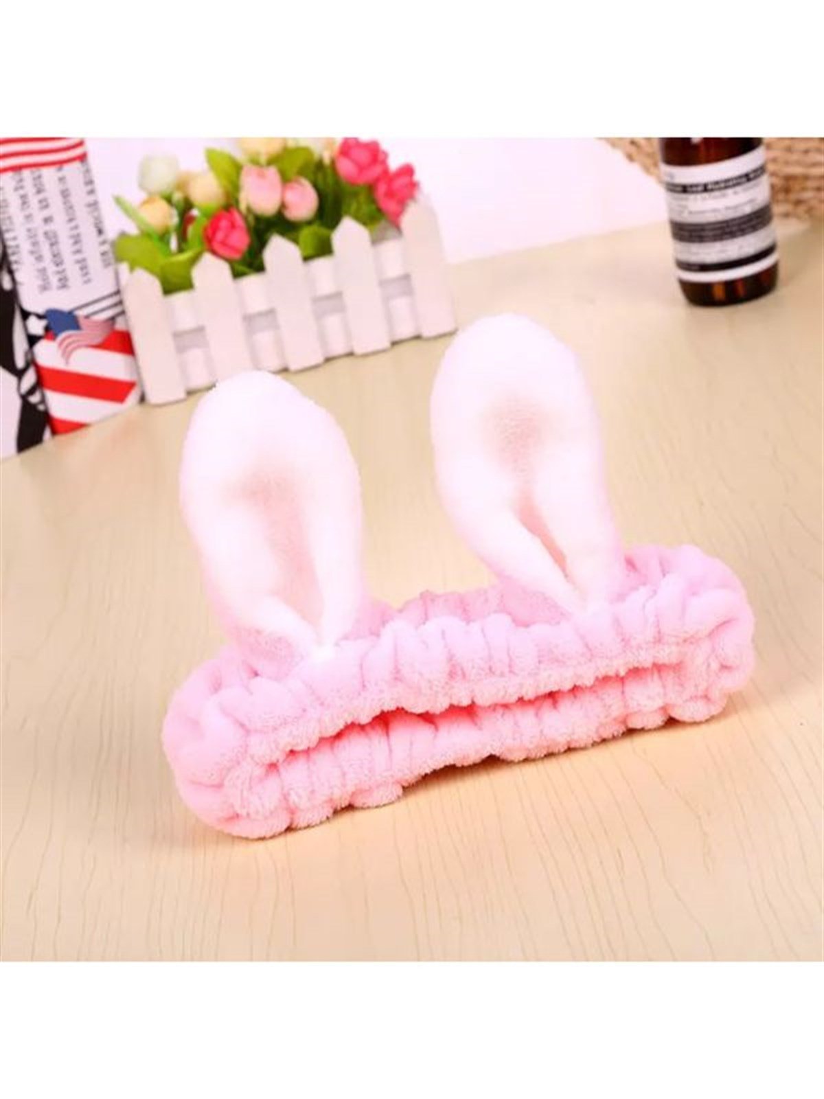 Peluş Tavşan Kulaklı Saç Bandı - PEMBE