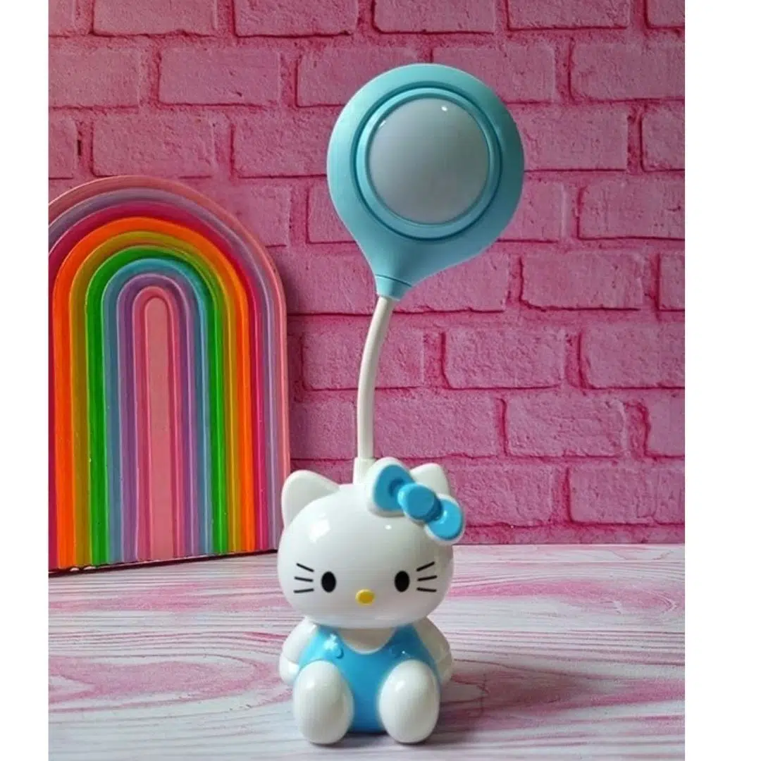 Sanrio Hello Kitty Tasarımlı Şarzlı Çocuk Odası Masa Lambası - MAVİ
