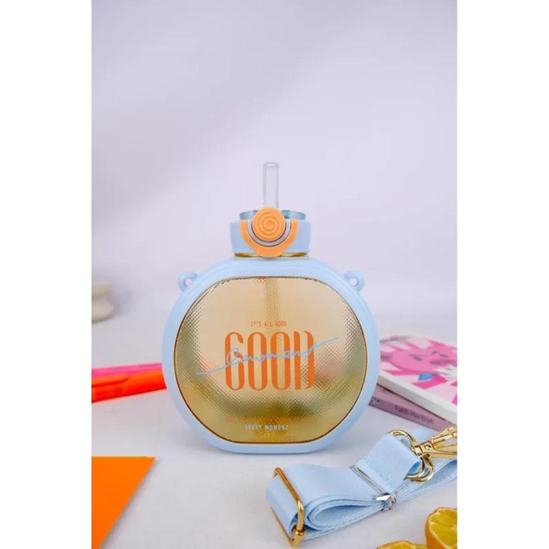 Tavşan Kulak Figürlü Askılı Sağlıklı Polikarbon Matara Suluk 700 Ml - MAVİ