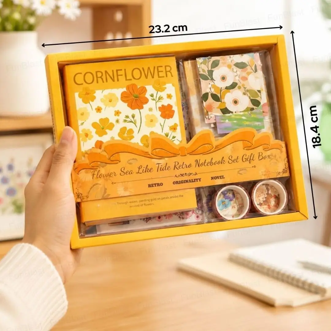  Vintage Çiçek Desenli A6 Günlük Ve Ajanda Hediye Seti - Estetik Scrapbooking Ve Günlük Süsleme Kit Kutusu 116 Parça
