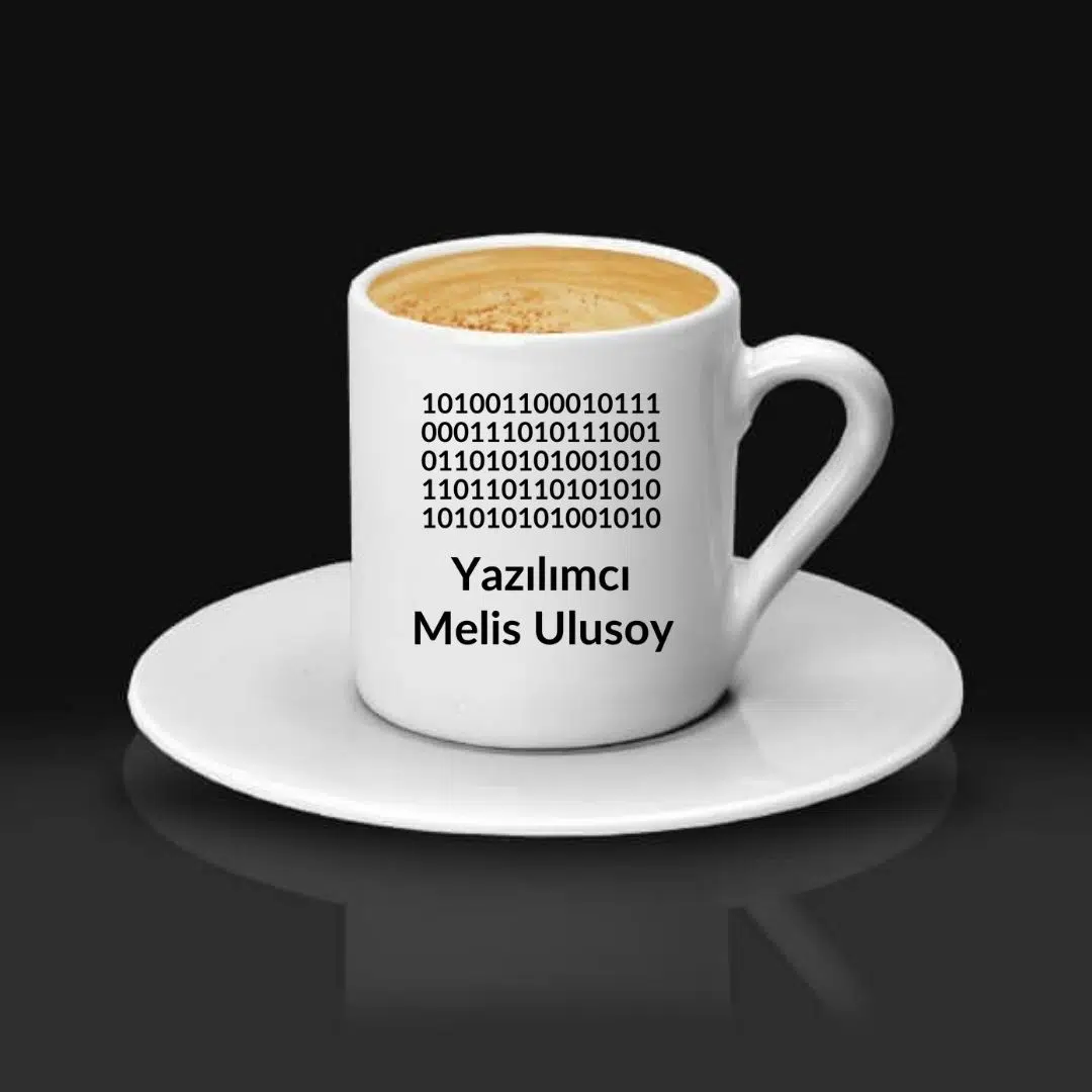 Yazılımcıya Hediye Kod Tasarımlı İsme Özel Kahve Fincanı Tekli